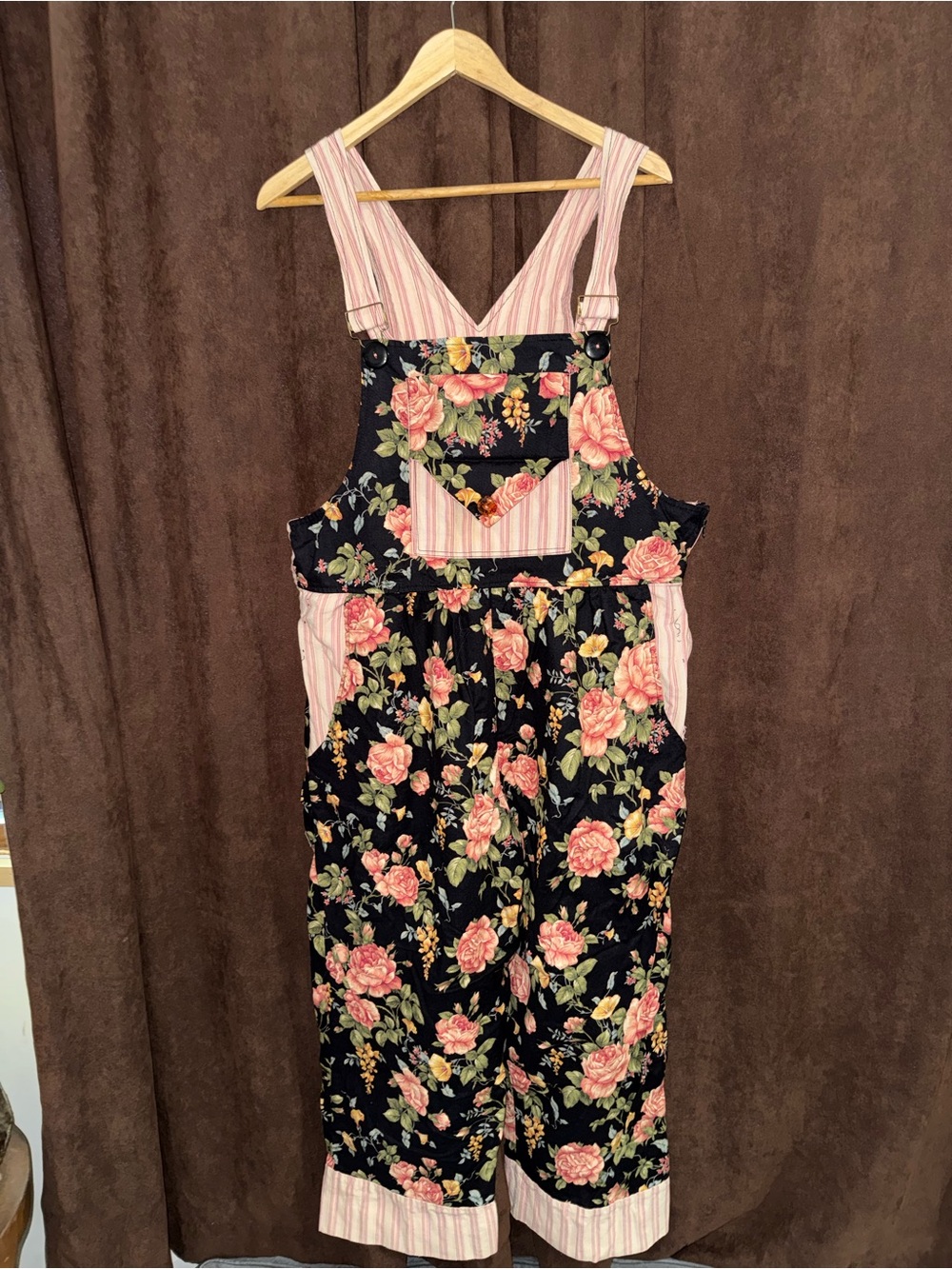 Dee’s Designs Handmade Floral Overalls Vintage 80s 90s Cottagecore Jumpsuit - Picture 2 of 6